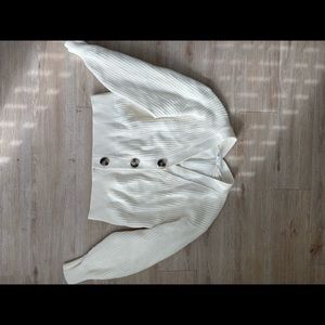 H&M White Button Up Cardigan Size S